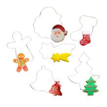 Creaciones Marypao Cortadores Galletas Navidad Santa Arbol Estrella Pack - 6 Pzas Mod.1 - Plateado - Ver 1