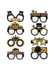 Fengshang Jewlery Co.,Ltd 8pcs/Set 2025 New Year Party Funny Photo Booth Props Paper Glasses Beach Accessories For Women Glasses Shades - Multicolor - View 2