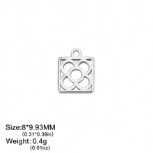 5 piezas/set Colgante minimalista y lindo de margarita hueca de acero inoxidable, manualidades DIY para pulsera, collar, pendientes