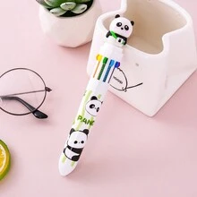 1 chiếc bút bi thiết kế hình gấu trúc màu ngẫu nhiên, 10 màu văn phòng phẩm hợp thời trang - Nhiều màu - Xem 4