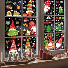 136 Pcs Christmas Rudolph Window Clings Decorations  Shop Window Stickers With Gnome, Snowman, Reindeer, Santa Claus For Winter Christmas Decorations Ornaments Xmas Party Favors - Multicolor - View 7