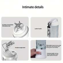 20 盎司便携式搅拌机，多功能个人冰沙搅拌机，适用于奶昔和冰沙，迷你电动榨汁杯，带 USB 充电，可充电电池，6 个不锈钢刀片，易于清洁，防滑 - 0.6 升容量