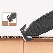 1 pieza Cutter antirrasgado negro, para desempaquetar, cortar bolsas de tejido/cartón, diseño de mano antirrasgado, adecuado para el hogar, útiles escolares/oficina, temporada de regreso a clases