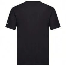 Boyfriend Style Men's Nike T-Shirt Just Do It Large Logo Top Crew Neck - Black - View 4
