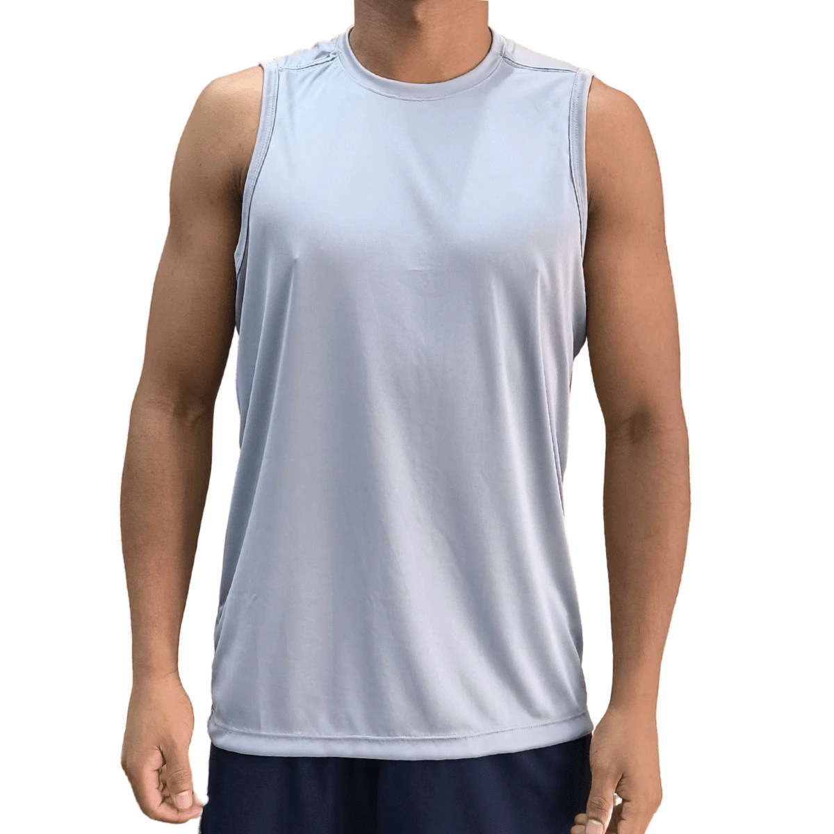 Men's Dry Fit Tank Tops Ultra Perspiration Gym Training Sports Soft Anti-Odor Fabric - Xám - Xem 1