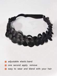 Crimp And Fluffy Braided Headband 3 Strands Synthetic Hair Braid Fashion Chunky Wide Thick Elastic Braid Headbands 14inch