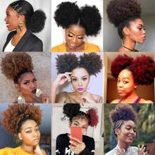 8Inch Afro Puff Drawstring Ponytail Kinky Curly Bun Hair Synthetic Short Extensions Hairpieces Updo Hair For Women