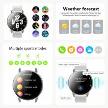 1 件硅胶表带运动智能手表，1.5 英寸圆形高清全屏触摸，计步器，卡路里，多种运动模式，闹钟，呼叫和消息通知，兼容 Android 和 IOS，是送给家人、朋友、男士和女士的绝佳礼物 - 銀色 - 查看 4