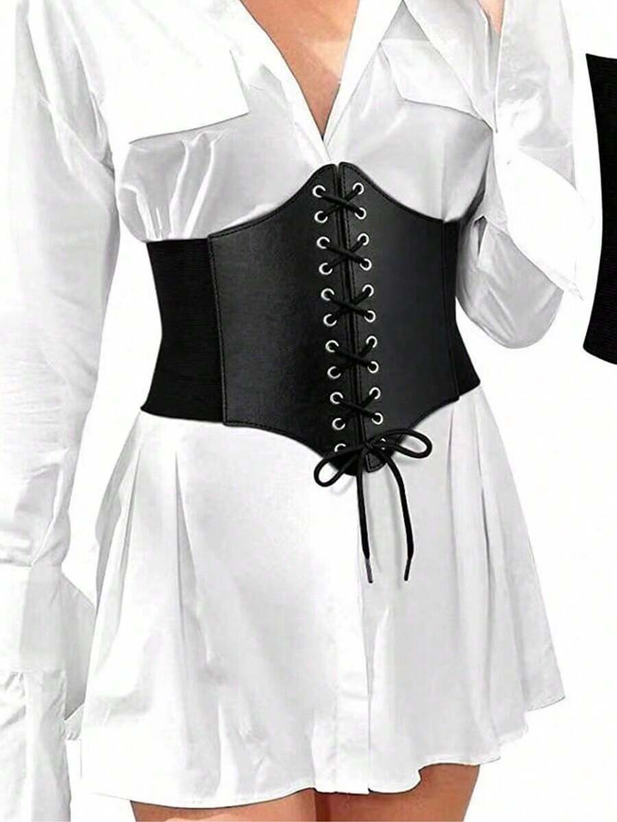 1pc Decorative Elastic Waist Belt For Women, Minimalist Style Versatile For Shirts, Dresses, All Seasons - Multicolor - View 1
