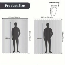 1 pièce Rideau de douche bohème pliable, fixation magnétique sans perçage, rideau de douche imperméable en matériau similaire au lin, coupe-vent et chaud, rideau pliable avec crochets en métal, rideau de séparation coupe-vent, décoration de salle de bain, décoration d'automne, accessoires de salle de bain, rentrée scolaire - Multicolore - Voir 9