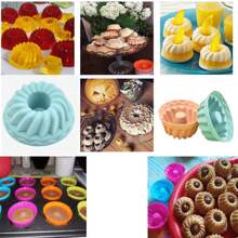 1/12pcs, Silicone Heritage Bundtlette Cake Mold - Mini Pans For Fluted Tube Cake Making - Baking Tools And Kitchen Gadgets (Random Colors) - Random Color - View 4