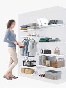 1 szt. regał do przechowywania bez perforacji w szafce, regał do przechowywania o regulowanej długości, organizer do garderoby, wysuwana ścianka działowa do przechowywania, ścianka działowa do kuchni, półki warstwowe do szafek w akademiku, półki łazienkowe, ścianka działowa do szafki na buty, wystrój pokoju, dekoracje, dekoracje, wystrój, przechowywanie, organizer, spodnie do sukienki, buty, dżinsy, buty, spódnica, sypialnia, organizer, organizer, przechowywanie w domu, biały T-shirt damski, czarne spodnie damskie, damskie ubrania zimowe, sukienka, ubrania zimowe dla pań, eleganckie sukienki damskie, biała koszula damska, długi rękaw, biały kombinezon dla kobiet, sukienki wiosenne dla kobiet, wiosenne stroje dla kobiet, wiosna, ubrania wiosenne, minimalistyczny, letnie bluzki