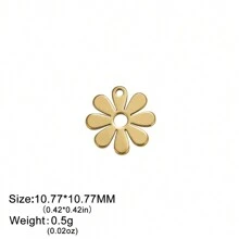 5 piezas/set Colgante minimalista y lindo de margarita hueca de acero inoxidable, manualidades DIY para pulsera, collar, pendientes
