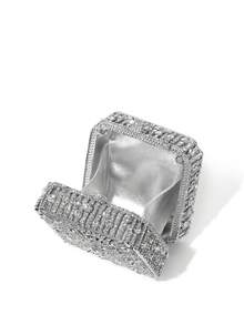 Miel Handmade Rhinestone-Embellished Evening Clutch Bag, Suitable For Daily Match, Not For Smartphone - Silver - View 5
