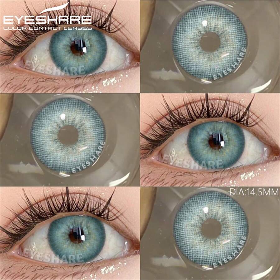 Kính áp tròng Eyeshare nhiều màu sắc, 1 cặp, sản xuất tại Estonia, đường kính 14.5mm, thích hợp sử dụng trong 1 năm, dùng cho hóa trang Halloween. - HÀ LAN-XANH - Xem 1