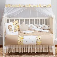 Special Lion King  Animals Boy's Crib Kit Forest Beige + Nest Braid Reducer 15 Pieces American Model - 米色 - 查看 2