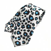 1 件男士豹纹手工领带适合日常聚会、学校男士领带