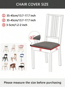 1pc Solid Color Pattern Stool Cover, Modern Style, Wool Material, Dining Room Furniture Chair Cover, Suitable For Most Chairs - Camel - View 2
