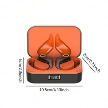 Wireless Earbuds Bluetooth 5.3 Headphones Stereo Bass, ENC Noise Cancelling Mic HD Call, Over Ear Buds With Soft Earhooks For Sports, 48H Playtime LED Display, IP7 Waterproof Earphones For Android IOS - Red - View 8