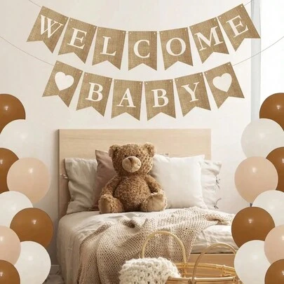 1 chiếc băng rôn vải bố "Welcome Baby" dùng để trang trí tiệc mừng em bé chào đời, tiệc sinh nhật, tiệc mừng em bé chào đời, quà tặng trang trí tiệc mừng em bé cho gia đình