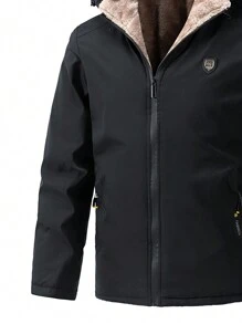 معطف رجالي ذو قبعة، معطف خارجي جديد لعام 2024 سميك وشتوي دافئ ومقاوم للرياح