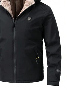 معطف رجالي ذو قبعة، معطف خارجي جديد لعام 2024 سميك وشتوي دافئ ومقاوم للرياح