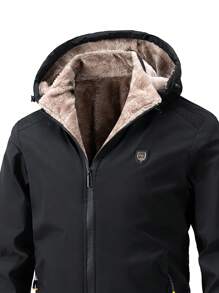 معطف رجالي ذو قبعة، معطف خارجي جديد لعام 2024 سميك وشتوي دافئ ومقاوم للرياح