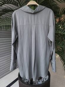 Women Blouses - Dark Grey - View 2