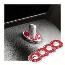 4pcs Car Door Lock Rhinestone Decorative Stickers - Universal Shiny Door Bolt Covers For Auto Interior - one-size - View 8