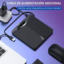 External CD Player DVD Burner USB And Type C Reader - 黑色 - 查看 5
