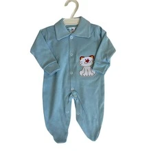 Set Of 3 Unisex Button Jumpsuits RN-9 MONTHS - 淺藍色 - 查看 3