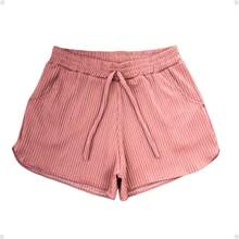 Women's Shorts With Elastic Waistband And Drawstring, Loose Fit, Adult - 玫瑰紅 - 查看 1