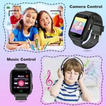 Reloj inteligente para niños: llamadas, cámara, grabadora de video, linterna, reproductor de música, 8 juegos. Gran regalo para niños, estudiantes, niñas, cumpleaños, Navidad. No incluye tarjeta. - Negro - Ver 3