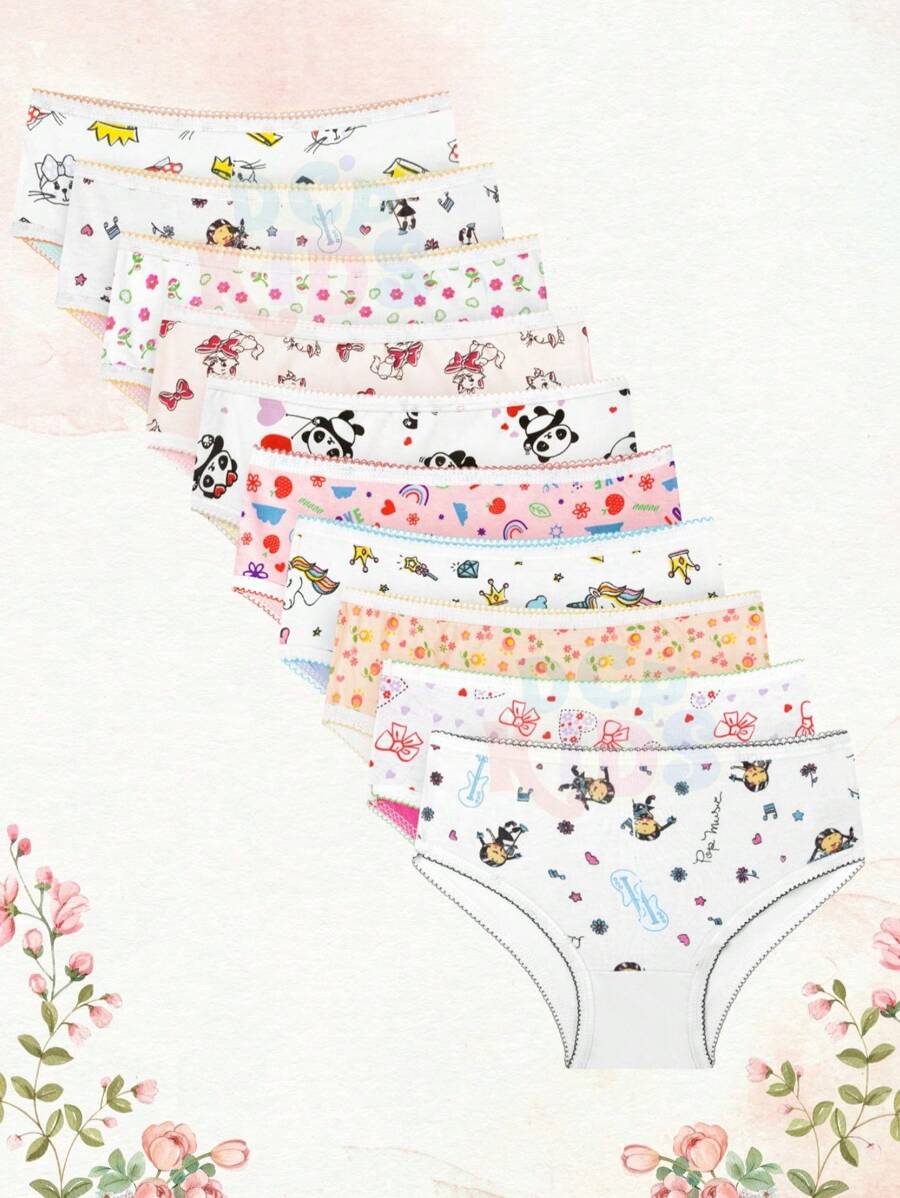 Printed Children's Panties Kit 10 Pieces Cotton DCP Kids - Nhiều màu - Xem 1