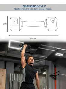 Bluelander Hexagonal Dumbbell, Weight For Home Exercise, Knurled Steel Handle And Rubber Cover. - màu đen - Xem 9