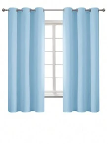 Estelar Textiler 素色單片遮光窗簾淡藍色極簡窗簾適用於客廳、臥室 - 淺藍色 - 查看 15