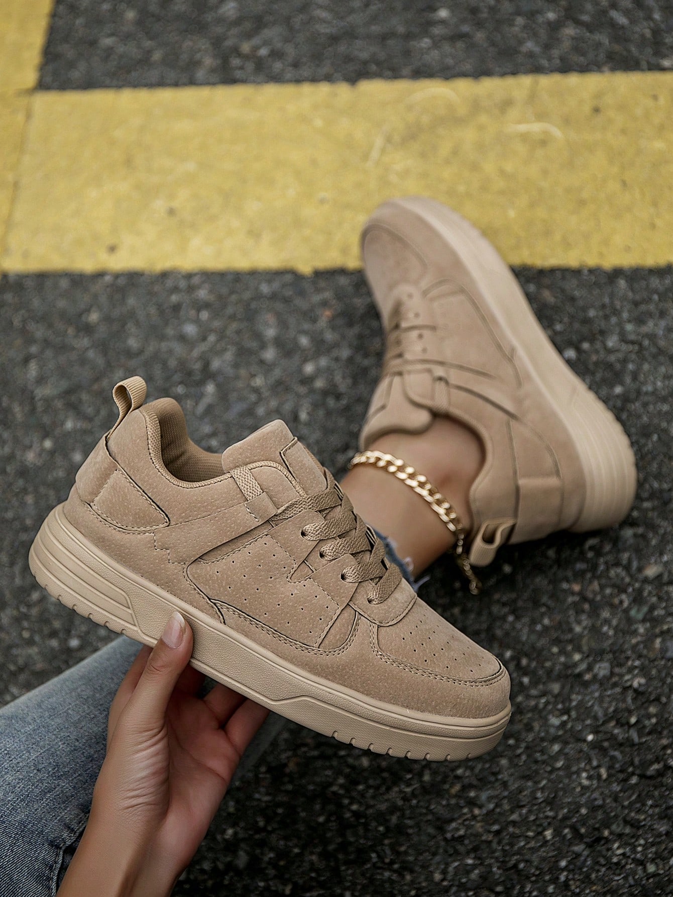 (مقاس صغير) أحذية رياضية كاجوال رقعية مريحة للنساء...