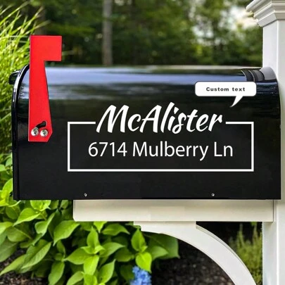 Custom Mailbox Decal, Personalized Mailbox Decal, Last Name Decal, Address And Street Name, Mailbox Vinyl Sticker, For Outdoor Garbage Can, Door, Valentine Day, Valentine Day Decor, Multi-Functional, Ornamental, Anti-Mold, Adhesive, Adorable, High-Quality, Cute, Vintage, Custom, Personalized, Unique, Ideal Gifts For Him, Ideal Gifts For Kids, Bathroom, Living Room, Bedroom, Office, Tea Room, School, Home, For Anniversaries, For Birthdays, For Weddings, For Graduation, For Housewarming,Slow Summer Living,Customized Wall Stickers,Chic Autumn