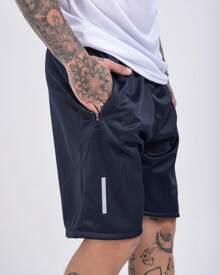 Men's Bermuda Shorts With Reflective Line - Style And In One Product! - 藏蓝色 - 查看 2