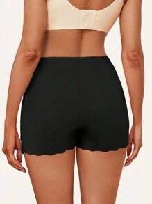3pcs Women Anti-Chafing Shorts, Seamless Boyleg Briefs With Wave Pattern