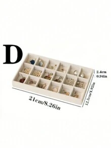 6 件/4 件/1 件珠宝收纳托盘、珠宝展示托盘、珠宝盒、抽屉收纳盒、珠宝收纳盒、整理托盘、多功能、纯色、多隔层、无纺布、适用于桌面收纳、抽屉收纳盒、化妆品收纳盒、适用于耳环、项链、戒指、手镯 - 彩色 - 查看 13