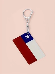 1/4 件国旗设计休闲亚克力钥匙扣，双面牙买加波多黎各海地智利钥匙圈，男士派对礼物学校汽车配件可爱哥特 Y2k 包配件挂绳带身份证夹汽车配件包饰 - 彩色 - 查看 6