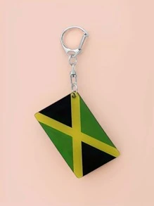 1/4 件国旗设计休闲亚克力钥匙扣，双面牙买加波多黎各海地智利钥匙圈，男士派对礼物学校汽车配件可爱哥特 Y2k 包配件挂绳带身份证夹汽车配件包饰 - 彩色 - 查看 7