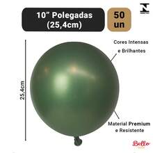 Chrome Balloon Bladder 10 Inches Various Colors Premium Resistant Balloon 50 Units - 綠色 - 查看 2