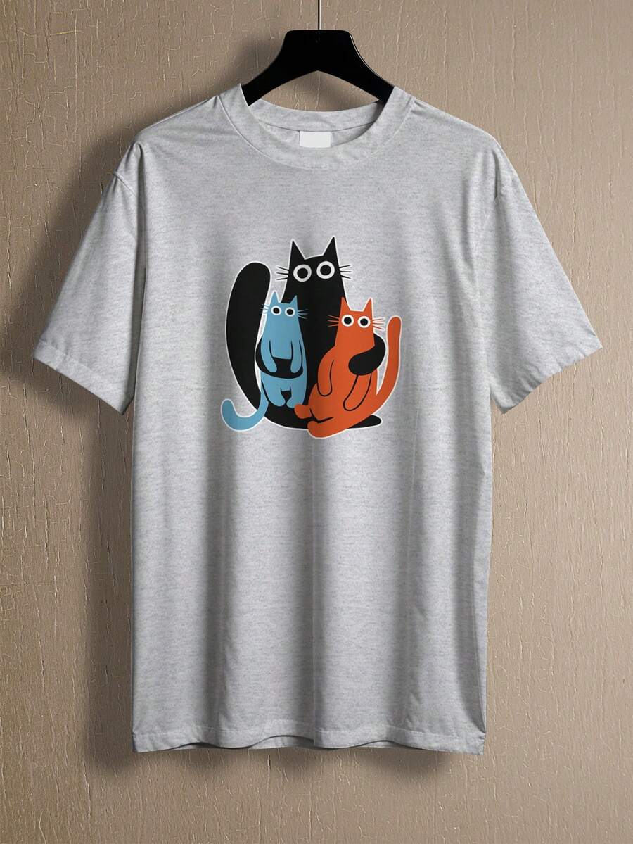 T-Shirt Cute Kitten Cat Shirt Family REF 4210 FLUXO FX - 灰色 - 查看 1