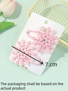 6件套女孩冰雪公主水钻雪花侧夹发夹组合，实物可能与图片略有不同 - 彩色 - 查看 7