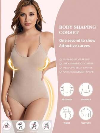 Shapewear de una pieza para mujer para levantar las caderas, levantador de barriga, realce del busto, shapewear de corsé de alta elasticidad y piel amigable, faja reductora de postparto