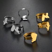 1 pieza Anillo de Guayana Francesa, Guadalupe, Martinica para mujeres y niñas, accesorio de acero inoxidable, joyería de Francia - Multicolor - Ver 1