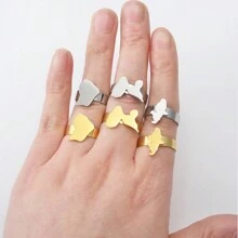 1 pieza Anillo de Guayana Francesa, Guadalupe, Martinica para mujeres y niñas, accesorio de acero inoxidable, joyería de Francia - Multicolor - Ver 4