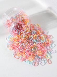 200/500pcs Girls Hair Ties With Box, Small Elastic Hair Bands For Ponytail, Thick Large Rubber Hair Rings, Daily Use Hair Accessories - Multicolor - View 11